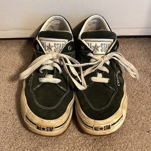 Vintage Converse Suede All Stars Green 9.5 m/11 w